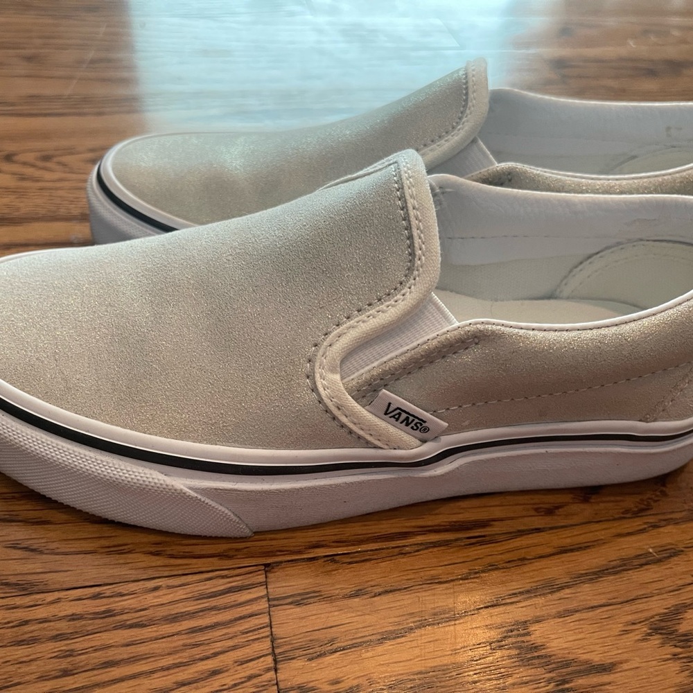 Iridescent Slip On Vans, Barely Worn. Size 5. - image 5